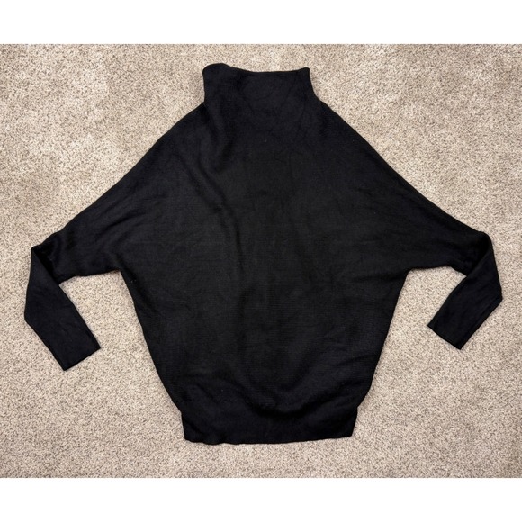 Bluivy Sweaters - Bluivy Black Mock Neck Batwing Sleeve Ribbed Knit Sweater Womens Size SM